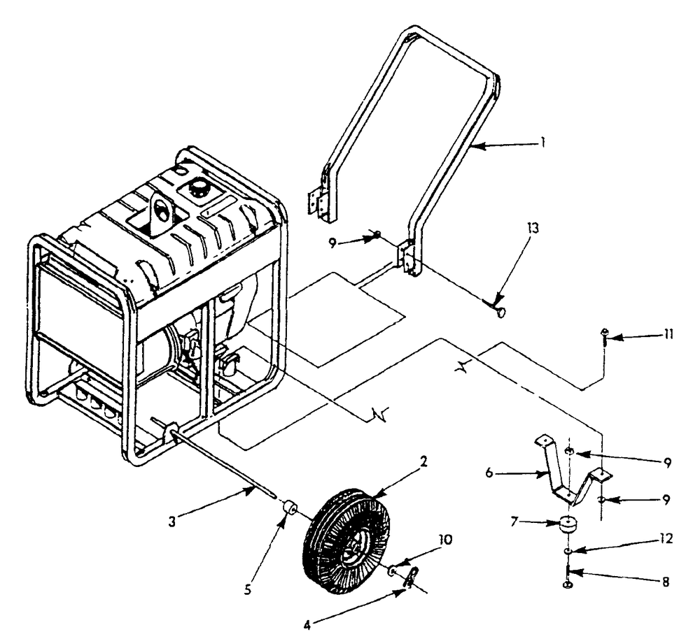 Wheel Kit (10/95) Diagram and Parts List for 9863-0-1N169  Briggs and Stratton Generator